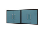 Manhattan Comfort Eiffel Modern Floating Garage Cabinets - Set of 2 Matte Black and Aqua Blue 2-251BMC83