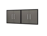 Manhattan Comfort Eiffel Modern Floating Garage Cabinets - Set of 2 Matte Black and Grey 2-251BMC85