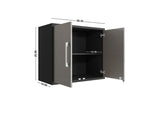 Manhattan Comfort Eiffel Modern Floating Garage Cabinets - Set of 2 Matte Black and Grey 2-251BMC85