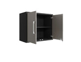 Manhattan Comfort Eiffel Modern Floating Garage Cabinets - Set of 2 Matte Black and Grey 2-251BMC85