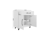 Manhattan Comfort Eiffel Modern Mobile Garage Cabinets - Set of 2 White 2-252BMC6