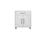 Manhattan Comfort Eiffel Modern Mobile Garage Cabinets - Set of 2 White 2-252BMC6