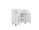 Manhattan Comfort Eiffel Modern Mobile Garage Cabinets - Set of 2 White 2-252BMC6