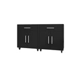 Manhattan Comfort Eiffel Modern Mobile Garage Cabinets - Set of 2 Matte Black 2-252BMC8