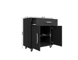 Manhattan Comfort Eiffel Modern Mobile Garage Cabinets - Set of 2 Matte Black 2-252BMC8