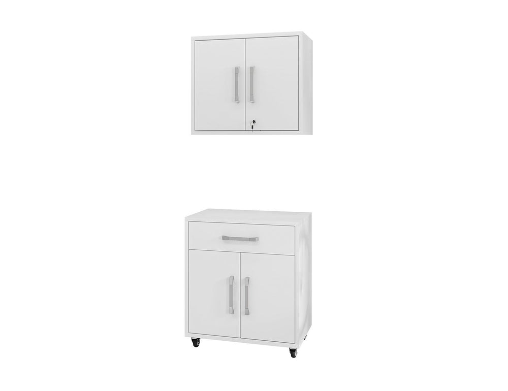 Manhattan Comfort Eiffel Modern Garage Set of 2 White 2-256BMC6