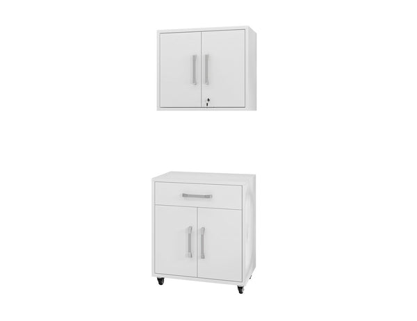 Manhattan Comfort Eiffel Modern Garage Set of 2 White 2-256BMC6