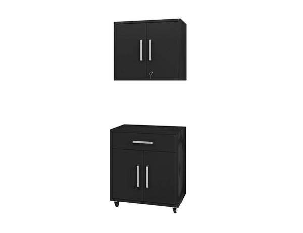 Manhattan Comfort Eiffel Modern Garage Set of 2 Matte Black 2-256BMC8