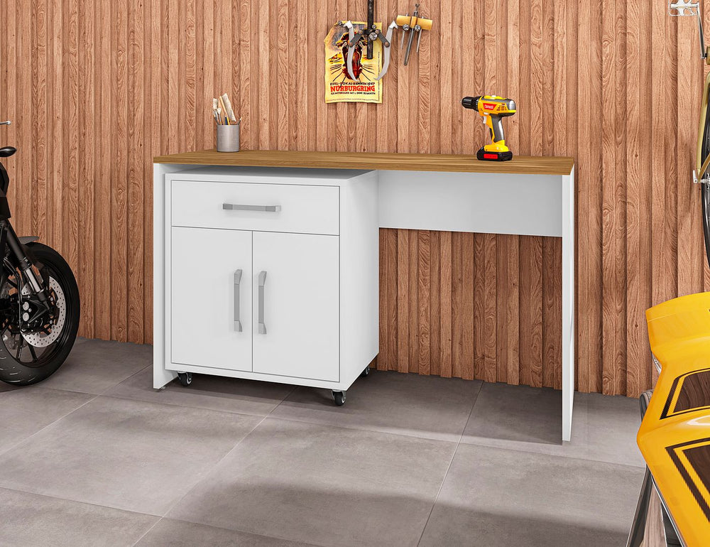 Manhattan Comfort Eiffel Modern Garage Work Station - Set of 2 White 2-259BMC6