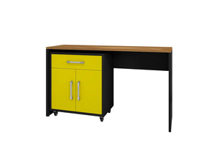 Manhattan Comfort Eiffel Modern Garage Work Station - Set of 2 Matte Black and Yellow 2-259BMC84