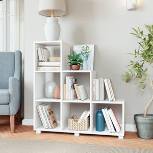 Manhattan Comfort Cascavel Mid-Century Modern Bookcase White 2-26AMC6