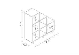 Manhattan Comfort Cascavel Mid-Century Modern Bookcase White 2-26AMC6