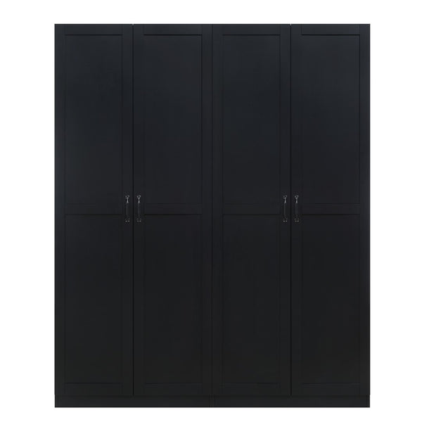 Manhattan Comfort Cornelia Modern Storage Closet With 14 Adjustable Shelves - Effortless Elegance For Any Space Black Mdf 2-2bc-bk