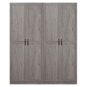 Manhattan Comfort Cornelia Modern Storage Closet With 14 Adjustable Shelves - Effortless Elegance For Any Space Weathered Grey Mdf 2-2bc-gy