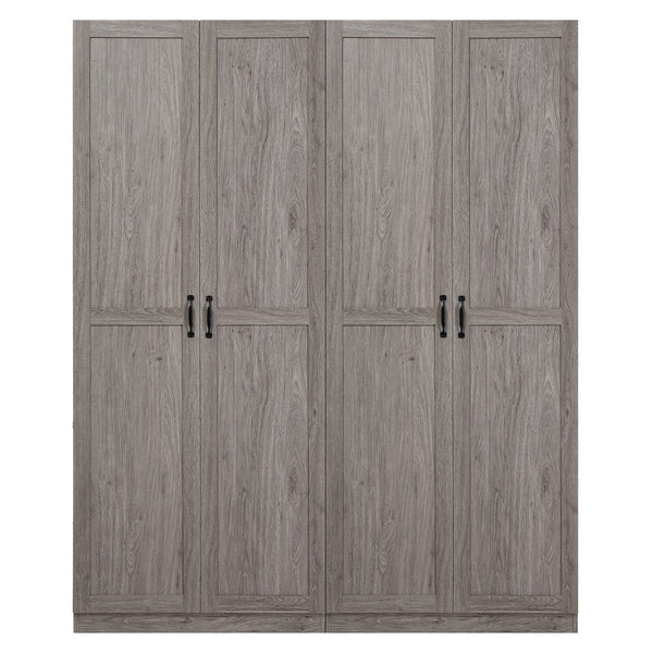 Manhattan Comfort Cornelia Modern Storage Closet With 14 Adjustable Shelves - Effortless Elegance For Any Space Weathered Grey Mdf 2-2bc-gy