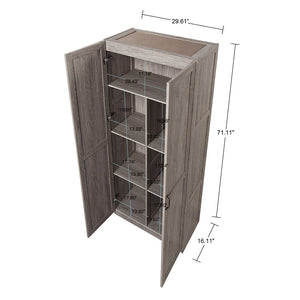Manhattan Comfort Cornelia Modern Storage Closet With 14 Adjustable Shelves - Effortless Elegance For Any Space Weathered Grey Mdf 2-2bc-gy
