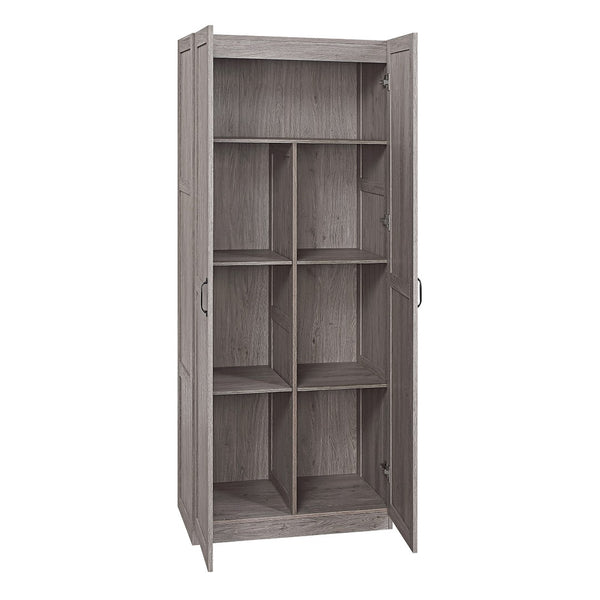 Manhattan Comfort Cornelia Modern Storage Closet With 14 Adjustable Shelves - Effortless Elegance For Any Space Weathered Grey Mdf 2-2bc-gy