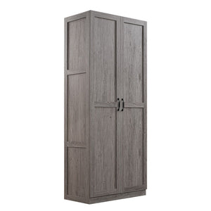 Manhattan Comfort Cornelia Modern Storage Closet With 14 Adjustable Shelves - Effortless Elegance For Any Space Weathered Grey Mdf 2-2bc-gy