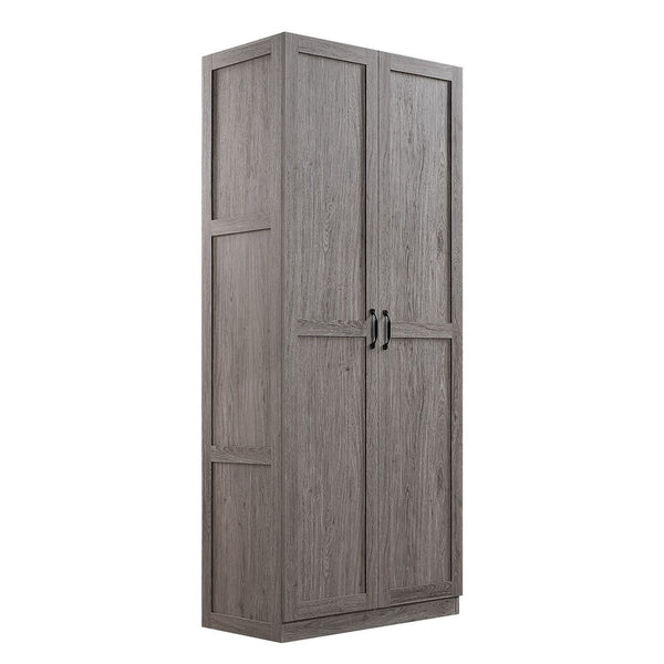 Manhattan Comfort Cornelia Modern Storage Closet With 14 Adjustable Shelves - Effortless Elegance For Any Space Weathered Grey Mdf 2-2bc-gy
