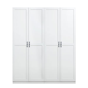 Manhattan Comfort Cornelia Modern Storage Closet With 14 Adjustable Shelves - Effortless Elegance For Any Space White Mdf 2-2bc-wh