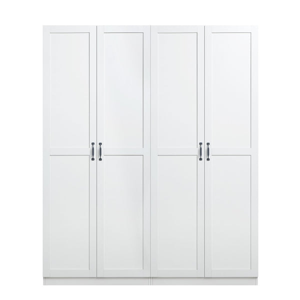 Manhattan Comfort Cornelia Modern Storage Closet With 14 Adjustable Shelves - Effortless Elegance For Any Space White Mdf 2-2bc-wh