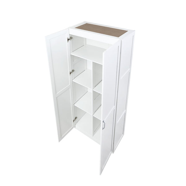 Manhattan Comfort Cornelia Modern Storage Closet With 14 Adjustable Shelves - Effortless Elegance For Any Space White Mdf 2-2bc-wh