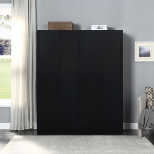 Manhattan Comfort Hopkins Modern Wardrobe Black 2-2GLF-BK