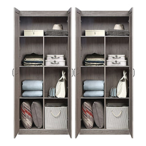 Manhattan Comfort Hopkins Modern Wardrobe Grey 2-2GLF-GY