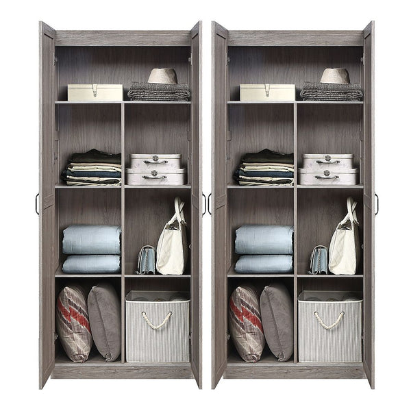 Manhattan Comfort Hopkins Modern Wardrobe Grey 2-2GLF-GY