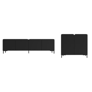 Bogardus 2-Piece TV Stand Living Room Set in Black 2-3182AMC153 Manhattan Comfort