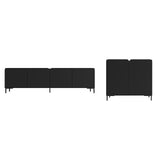 Bogardus 2-Piece TV Stand Living Room Set in Black 2-3182AMC153 Manhattan Comfort