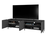 Bogardus 2-Piece TV Stand Living Room Set in Black 2-3182AMC153 Manhattan Comfort