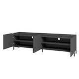 Bogardus 2-Piece TV Stand Living Room Set in Black 2-3182AMC153 Manhattan Comfort