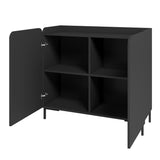 Bogardus 2-Piece TV Stand Living Room Set in Black 2-3182AMC153 Manhattan Comfort