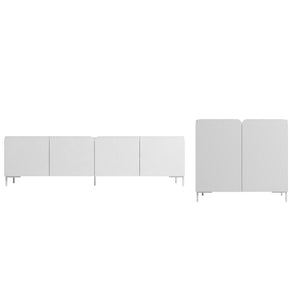 Bogardus 2-Piece TV Stand Living Room Set in White 2-3182AMC86 Manhattan Comfort