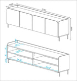 Bogardus 2-Piece TV Stand Living Room Set in White 2-3182AMC86 Manhattan Comfort