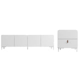 Bogardus 2-Piece TV Stand Living Room Set in White 2-3192AMC86 Manhattan Comfort