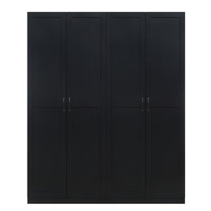 Manhattan Comfort Cornelia Modern Storage Closet With 14 Adjustable Shelves - Effortless Elegance For Any Space Black Mdf 2-3bc-bk