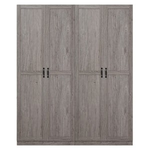 Manhattan Comfort Cornelia Modern Storage Closet With 14 Adjustable Shelves - Effortless Elegance For Any Space Weathered Grey Mdf 2-3bc-gy