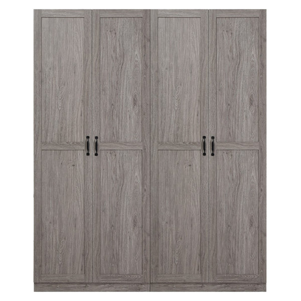 Manhattan Comfort Cornelia Modern Storage Closet With 14 Adjustable Shelves - Effortless Elegance For Any Space Weathered Grey Mdf 2-3bc-gy