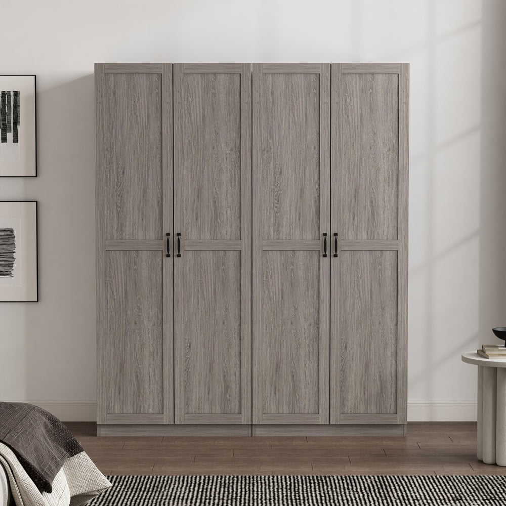 Manhattan Comfort Cornelia Modern Storage Closet With 14 Adjustable Shelves - Effortless Elegance For Any Space Weathered Grey Mdf 2-3bc-gy