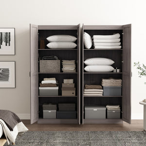 Manhattan Comfort Cornelia Modern Storage Closet With 14 Adjustable Shelves - Effortless Elegance For Any Space Weathered Grey Mdf 2-3bc-gy
