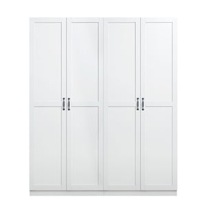 Manhattan Comfort Cornelia Modern Storage Closet With 14 Adjustable Shelves - Effortless Elegance For Any Space White Mdf 2-3bc-wh