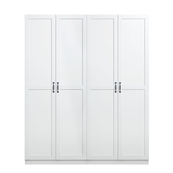 Manhattan Comfort Cornelia Modern Storage Closet With 14 Adjustable Shelves - Effortless Elegance For Any Space White Mdf 2-3bc-wh