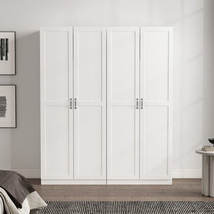 Manhattan Comfort Cornelia Modern Storage Closet With 14 Adjustable Shelves - Effortless Elegance For Any Space White Mdf 2-3bc-wh