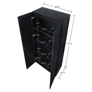 Manhattan Comfort Hopkins Modern Storage Closet - Set of 2 Black 2-3GLF-BK