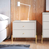 Manhattan Comfort Jasper Modern Nightstands - Set of 2 White Gloss 2-51351