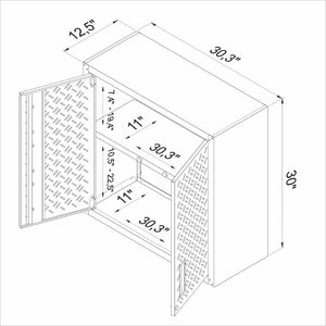 Manhattan Comfort Fortress Modern Garage Cabinet Grey 2-5GMC