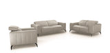 VIG Furniture Divani Casa Wayne - Modern Light Grey Leather Sofa Set VGBNS-2113-SET-LTGRY