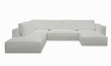 VIG Furniture Divani Casa Lulu - Modern White Fabric Modular Sectional Sofa w/ Right Facing Chaise VGSX-F22053-RAF-WHT